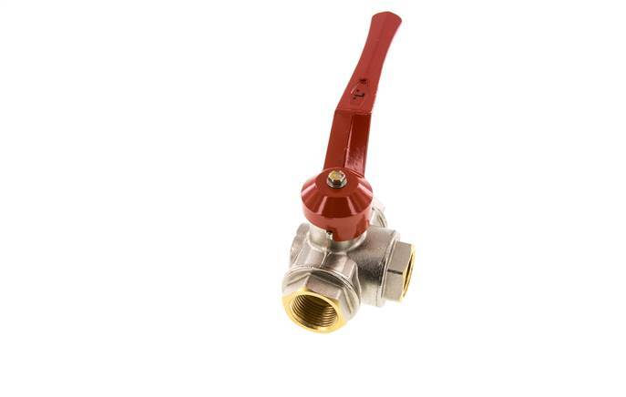 Vanne à boisseau spherique 3 voies en L G1'' en laiton PTFE/NBR 45 bar - BL3BM