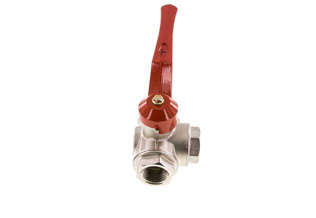 Vanne à bille 3 voies en T G1'' laiton PTFE/NBR 45 bar - BL3BM
