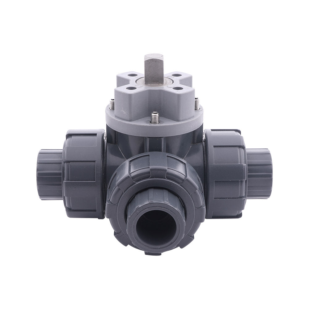 G2-1/2'' Vanne A Bille PVC 3 Voies Perçage En T ISO-Top F05 10 bar PTFE/EPDM