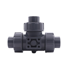 G 2 inch T-bore 3-Way PVC Ball Valve ISO-Top 10 bar PTFE/EPDM