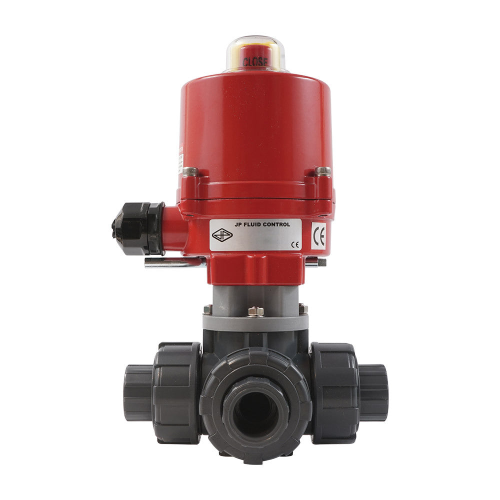 G 1 inch L-port 3-Way PVC Electric Ball Valve 12 V AC/DC PTFE/FKM
