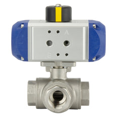 G1/4'' Vanne À Boule Pneumatique En Acier Inoxydable À 3 Voies En L - BL3SA