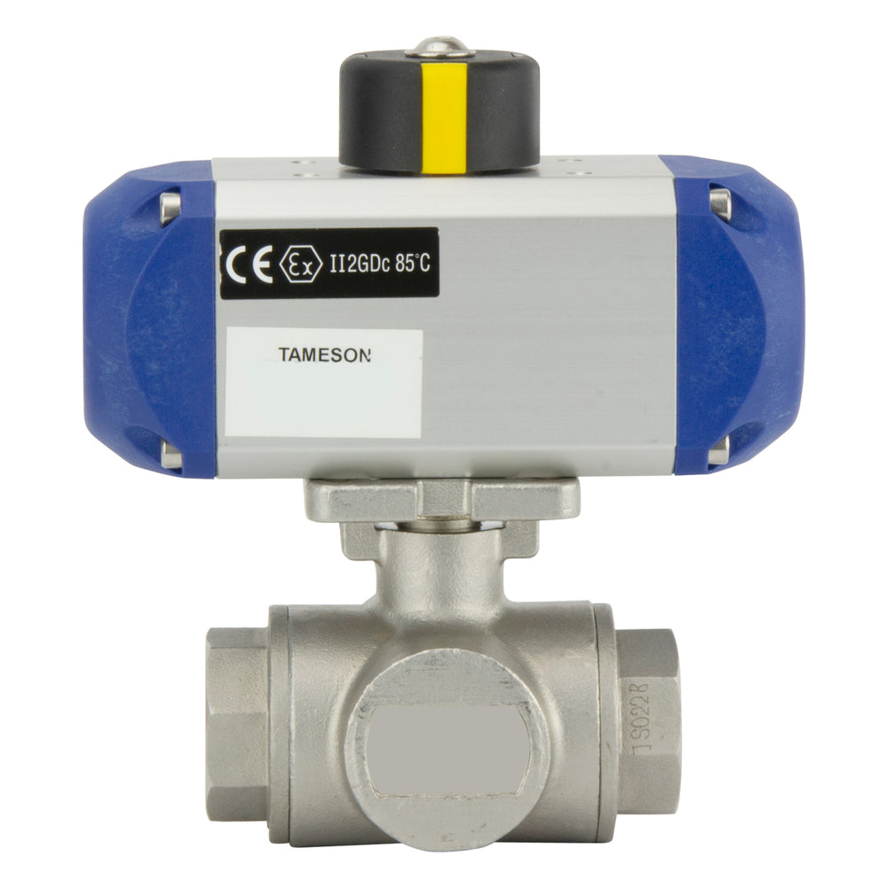 G1/4'' Vanne À Boule Pneumatique En Acier Inoxydable À 3 Voies En L - BL3SA