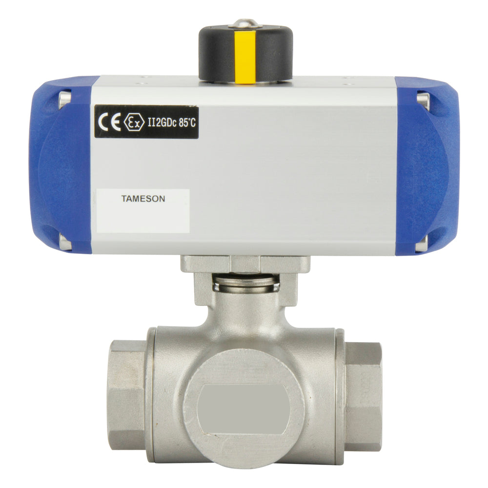 G3/4'' Vanne À Boule Pneumatique En Acier Inoxydable À 3 Voies En L - BL3SA
