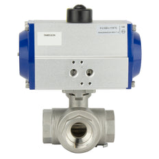 G2-1/2'' 3-Way T-port Stainless Steel Pneumatic Ball Valve Double Acting - BL3SA
