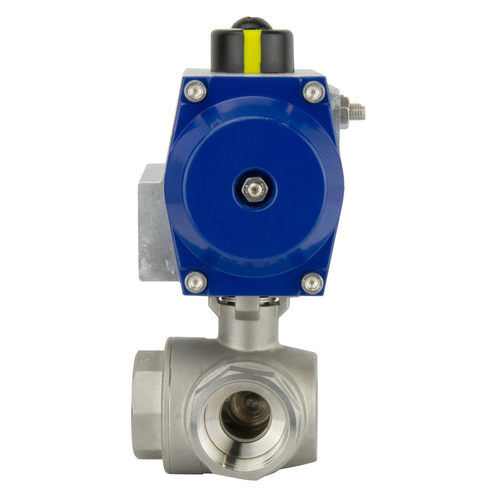 G2-1/2'' 3-Way T-port Stainless Steel Pneumatic Ball Valve Double Acting - BL3SA