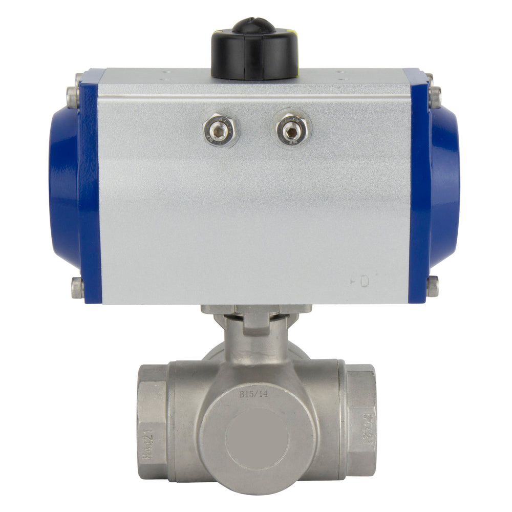 G2-1/2'' 3-Way T-port Stainless Steel Pneumatic Ball Valve Double Acting - BL3SA