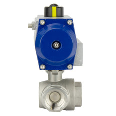 G2-1/2'' 3-Way T-port Stainless Steel Pneumatic Ball Valve Double Acting - BL3SA