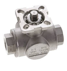 Vanne à boisseau spherique en acier inoxydable à 3 voies, orifice en T G3/8'', ISO-Top 63bar - BL3SA