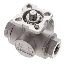 Vanne à boisseau spherique en acier inoxydable à 3 voies, orifice en T G3/8'', ISO-Top 63bar - BL3SA