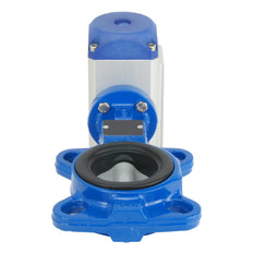 DN65 (2-1/2 inch) Wafer Pneumatic Butterfly Valve GG25-Stainless Steel-NBR Double Acting - BFLW