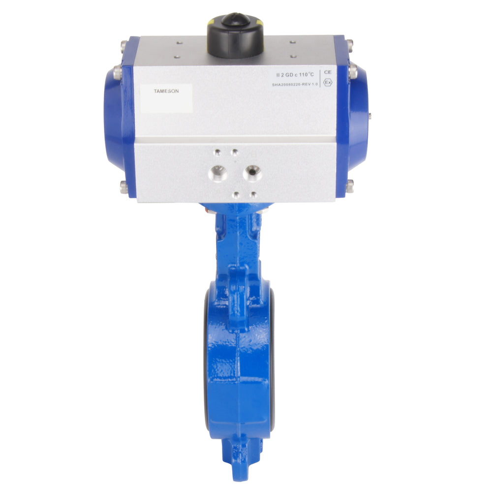 DN50 (2 inch) Wafer Pneumatic Butterfly Valve GG25-Stainless Steel-NBR Spring Open - BFLW