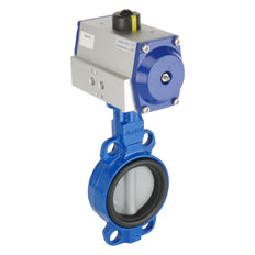 DN80 (3 inch) Wafer Pneumatic Butterfly Valve GG25-Stainless Steel-NBR Spring Closed - BFLW
