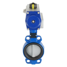 DN65 (2-1/2 inch) Wafer Pneumatic Butterfly Valve GG25-Stainless Steel-NBR Spring Closed - BFLW