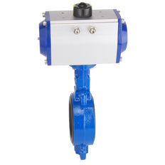 DN65 (2-1/2 inch) Wafer Pneumatic Butterfly Valve GG25-Stainless Steel-NBR Spring Closed - BFLW