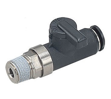 Vanne à bille droite à 2 voies R1/8" - 4mm Série 10