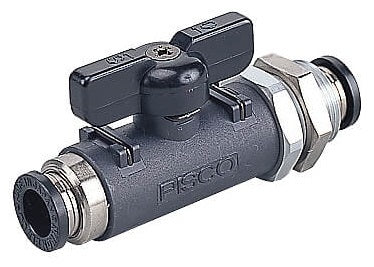 Robinet à boisseau sphérique droit à 2 voies 12mm - 12mm Bulkhead Union Series 60