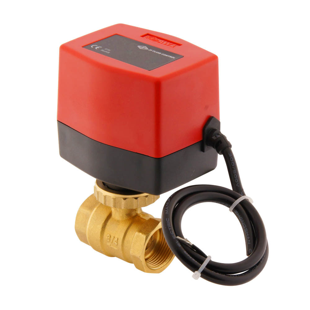 Vanne à bille electrique BW2 3/4'' 2 voies 120V AC 3 points