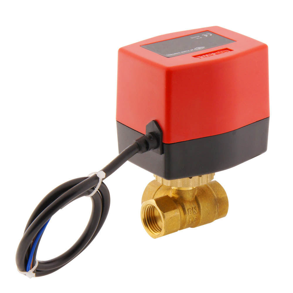 Vanne à bille electrique BW3 1/2'' 3 voies 120V AC relais