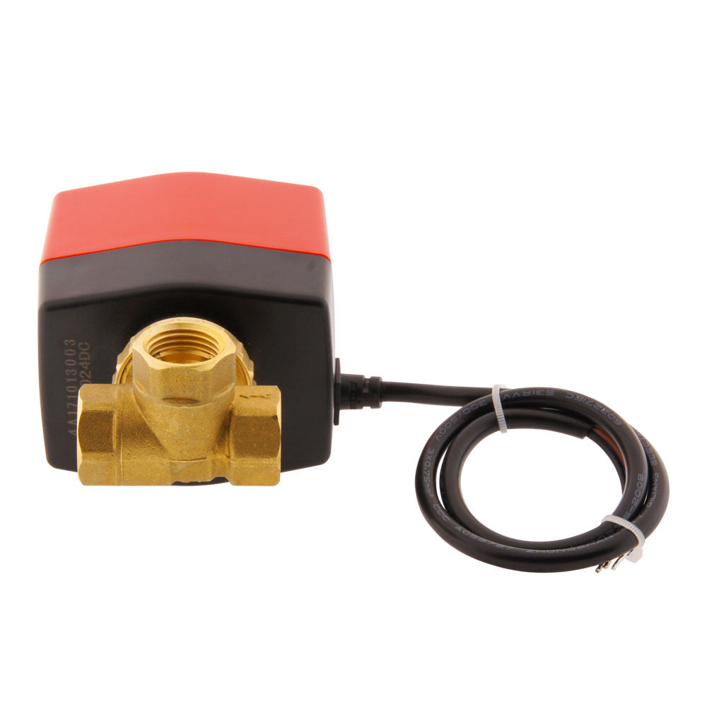 Vanne à bille electrique BW3 1/2'' 3 voies 120V AC 3 points