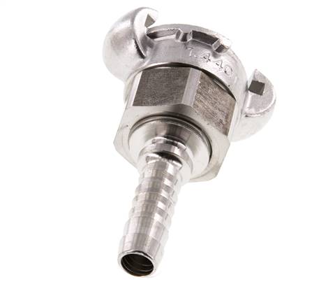 Acier inoxydable DN 10 DIN 3238 Coupleur à griffes 13 mm (1/2'') Hose Barb