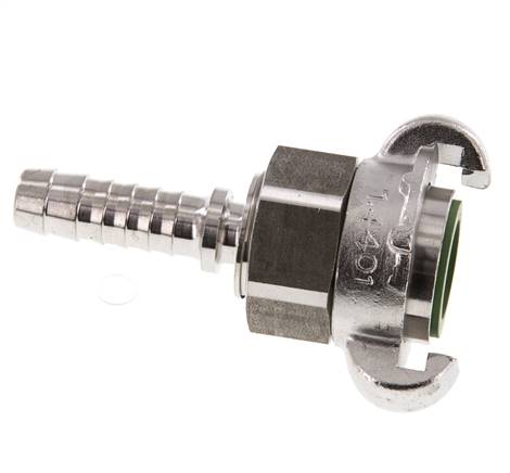 Acier inoxydable DN 10 DIN 3238 Coupleur à griffes 13 mm (1/2'') Hose Barb