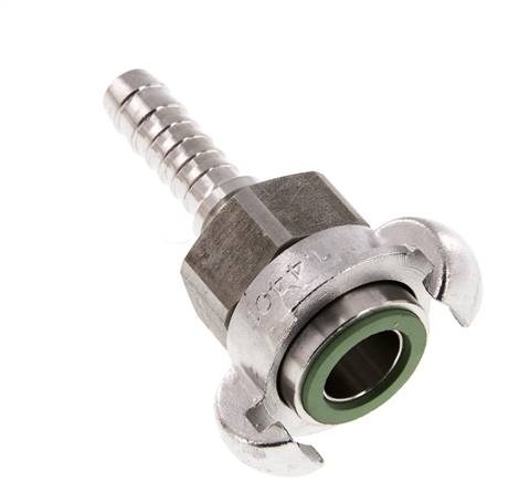 Acier inoxydable DN 10 DIN 3238 Coupleur à griffes 13 mm (1/2'') Hose Barb