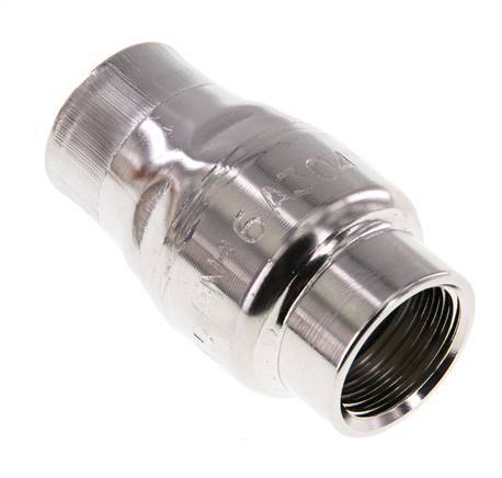 Clapet anti-retour G1/2'' en acier inoxydable 304 FKM (ressort leger) 0.03-16bar - CLIS3E
