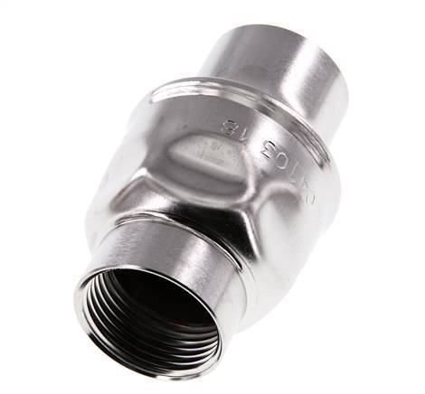 Clapet anti-retour G1'' en acier inoxydable 304 FKM (ressort leger) 0.03-16bar - CLIS3E