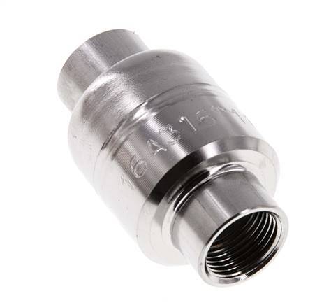 Clapet anti-retour G3/8'' en acier inoxydable 316 FKM (ressort leger) 0.03-16bar - CLIS4E