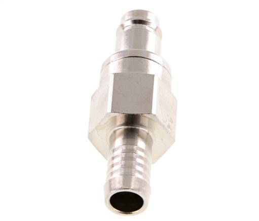 Laiton nickelé DN 10 Air Coupling Plug 10 mm Hose Pillar Double Shut-Off