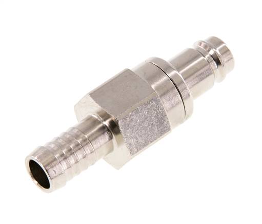 Laiton nickelé DN 10 Air Coupling Plug 10 mm Hose Pillar Double Shut-Off