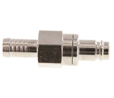 Laiton nickelé DN 10 Air Coupling Plug 10 mm Hose Pillar Double Shut-Off