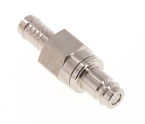 Laiton nickelé DN 10 Air Coupling Plug 10 mm Hose Pillar Double Shut-Off