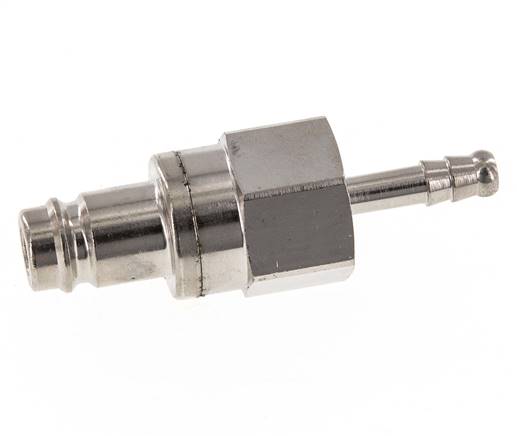 Laiton nickelé DN 10 Bouchon de raccord d'air 6 mm Pilier de tuyau Double obturation