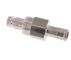 Acier inoxydable DN 10 Air Coupling Plug 13 mm Hose Pillar Double Shut-Off