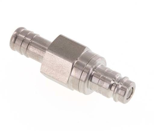 Acier inoxydable DN 10 Air Coupling Plug 13 mm Hose Pillar Double Shut-Off