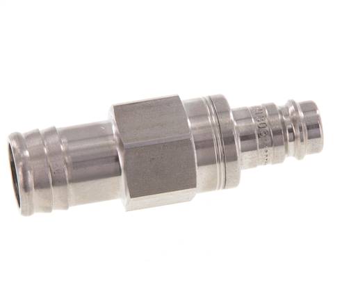 Acier inoxydable DN 10 Air Coupling Plug 19 mm Hose Pillar Double Shut-Off