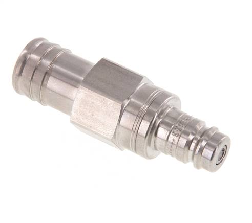 Acier inoxydable DN 10 Air Coupling Plug 19 mm Hose Pillar Double Shut-Off