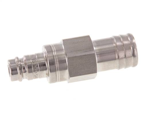 Acier inoxydable DN 10 Air Coupling Plug 19 mm Hose Pillar Double Shut-Off