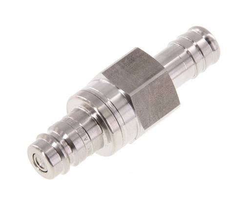 Acier inoxydable 316L DN 10 Air Coupling Plug 13 mm Hose Pillar Double Shut-Off
