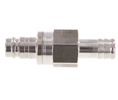 Acier inoxydable 316L DN 10 Air Coupling Plug 13 mm Hose Pillar Double Shut-Off
