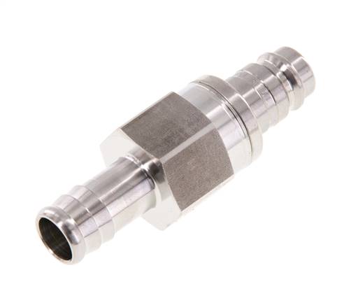 Acier inoxydable 316L DN 10 Air Coupling Plug 13 mm Hose Pillar Double Shut-Off