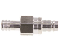 Acier inoxydable 316L DN 10 Air Coupling Plug 13 mm Hose Pillar Double Shut-Off