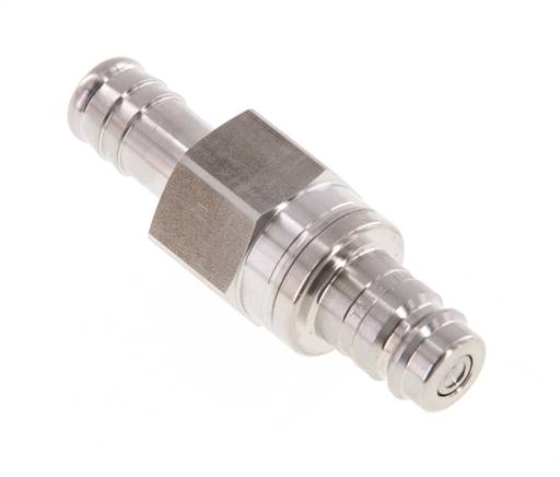 Acier inoxydable 316L DN 10 Air Coupling Plug 13 mm Hose Pillar Double Shut-Off