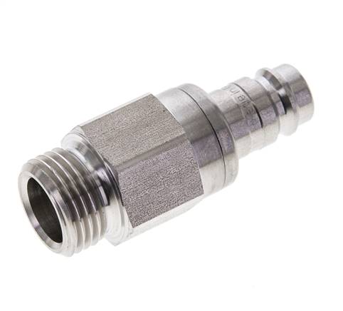 Bouchon de raccord d'air DN 10 en acier inoxydable G 1/2 pouce mâle à double obturation