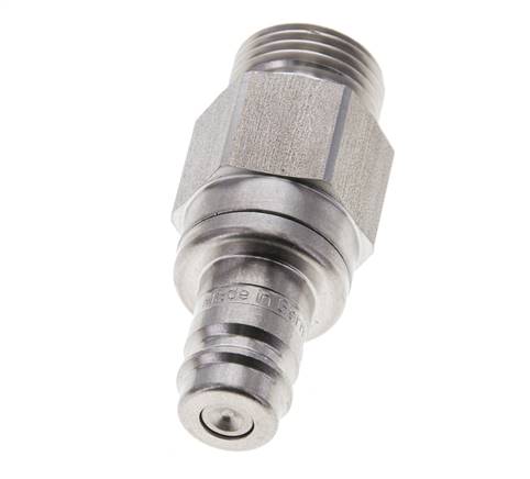 Bouchon de raccord d'air DN 10 en acier inoxydable G 1/2 pouce mâle à double obturation