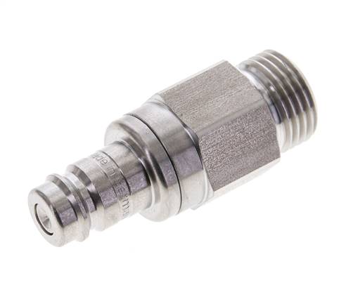 Bouchon de raccord d'air DN 10 en acier inoxydable G 1/2 pouce mâle à double obturation