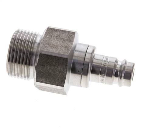 Bouchon de raccord d'air DN 10 en acier inoxydable G 3/4 pouce mâle à double obturation