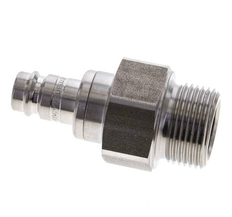 Bouchon de raccord d'air DN 10 en acier inoxydable G 3/4 pouce mâle à double obturation